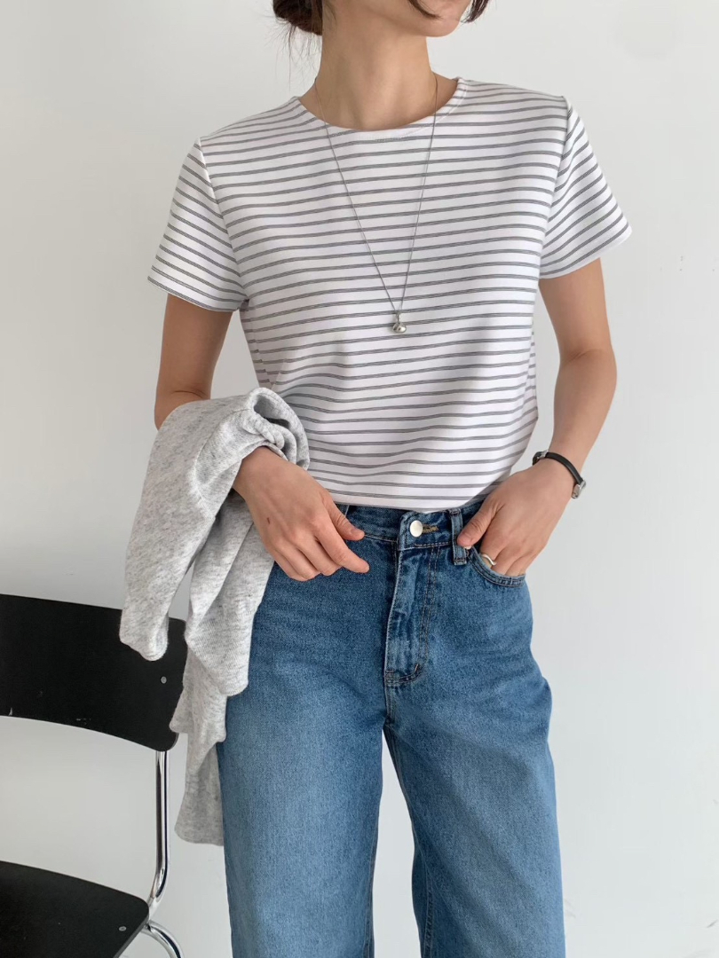 簡單經典橫條棉T｜氣質百搭條紋上衣