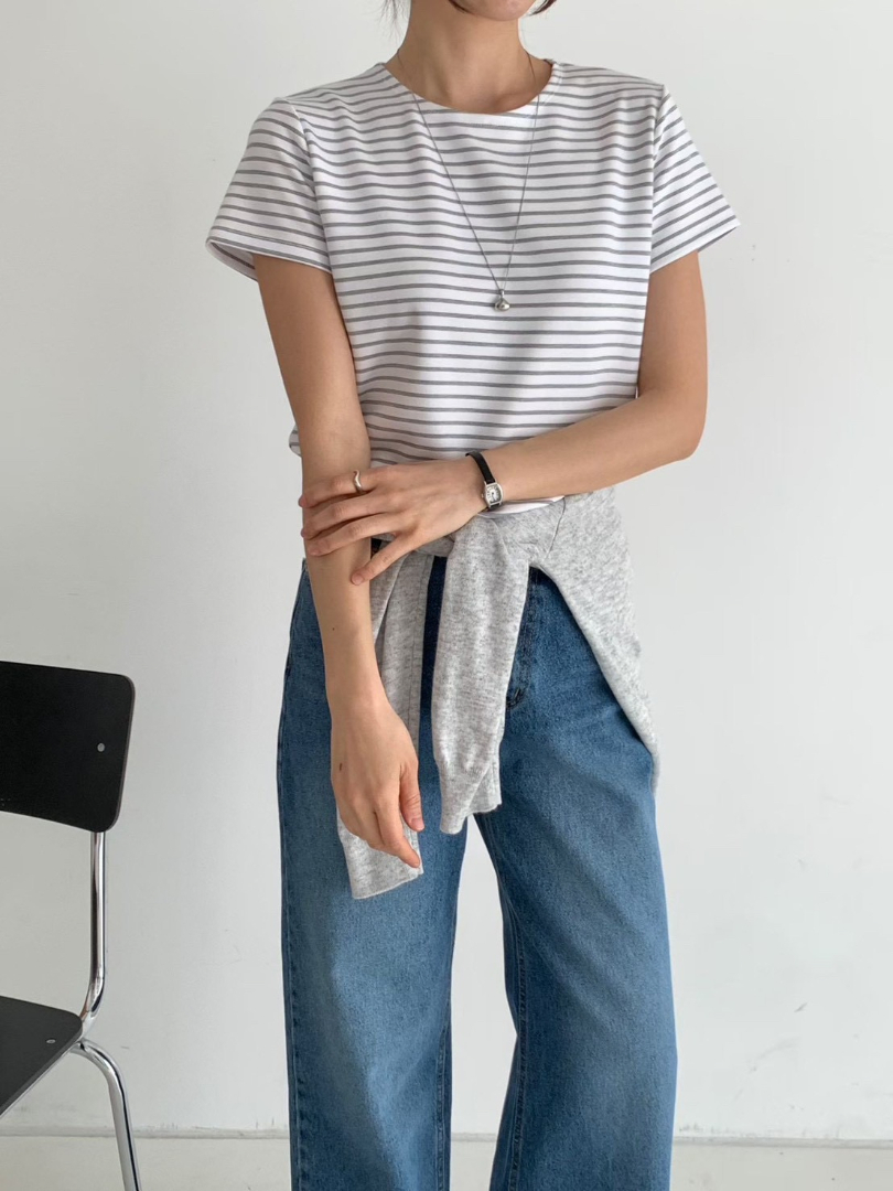簡單經典橫條棉T｜氣質百搭條紋上衣