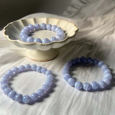 果石嚴選藍紋瑪瑙手鍊