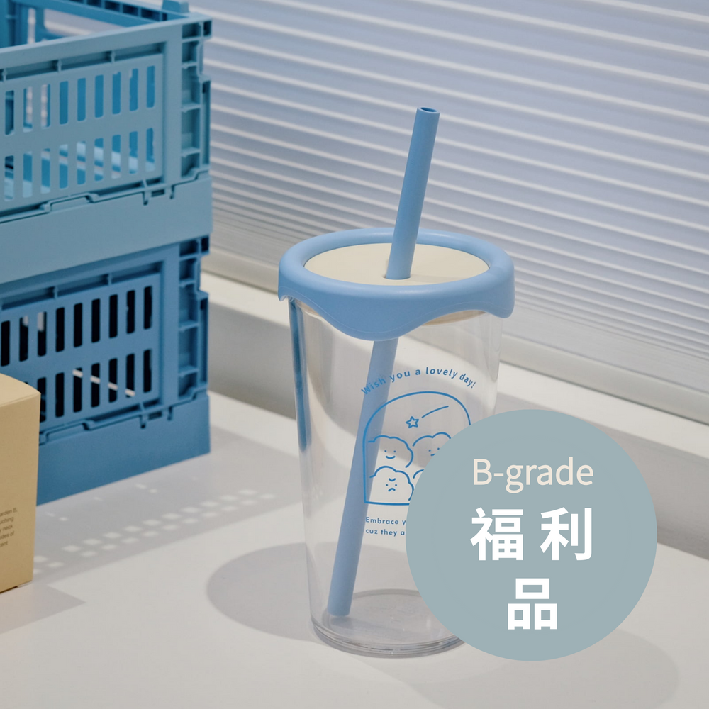 (福利品) 流星祈願 波浪吸管杯 500ml