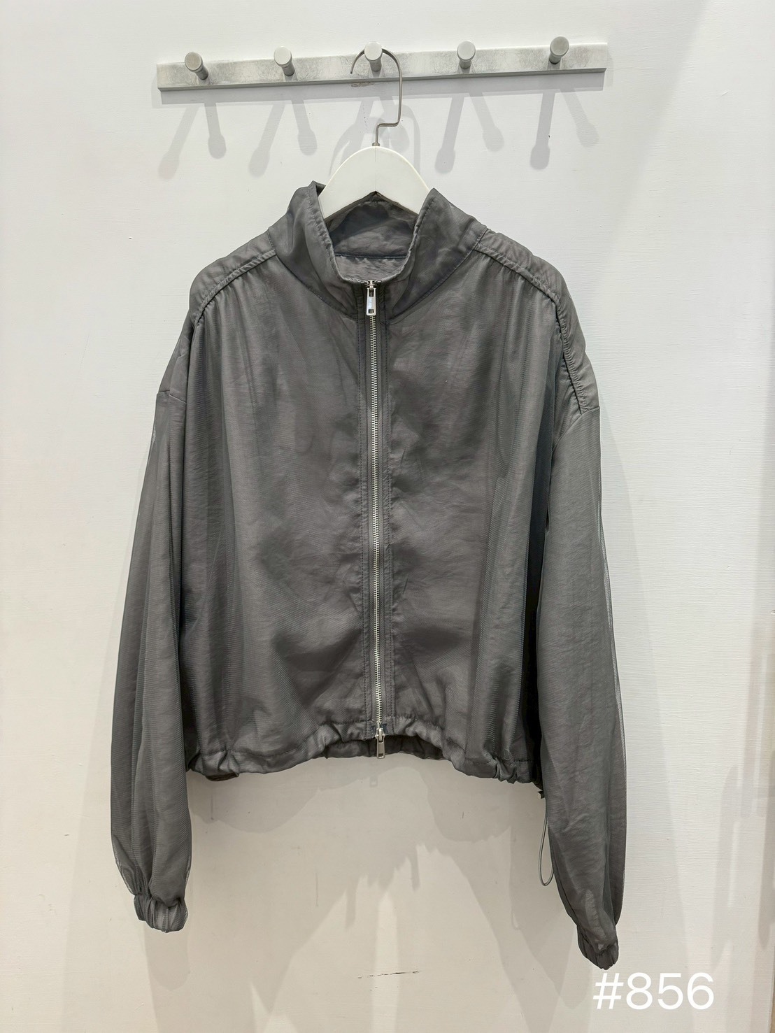 春夏必備~雙層透紗雙拉鍊外套