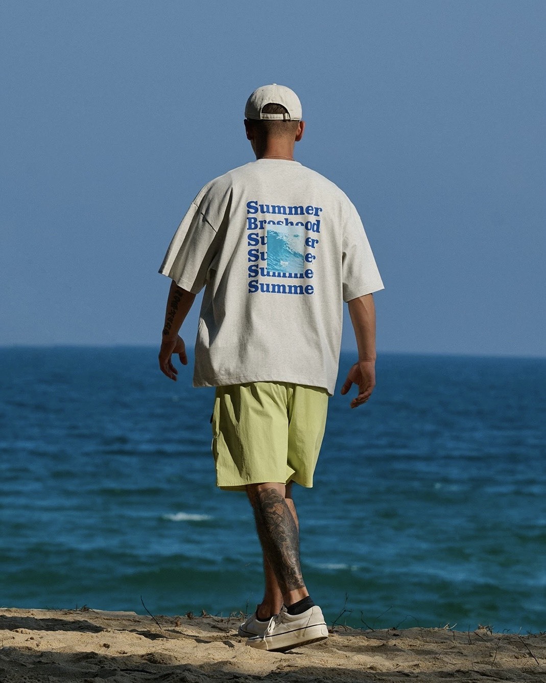 #預購 Broshood 26SS 日系 寬鬆 休閒 海浪直噴印花 夏季 圓領短踢 三色