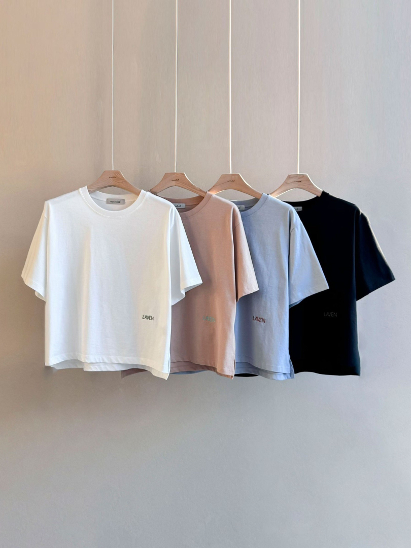 低調質感設計淨色棉Ｔ