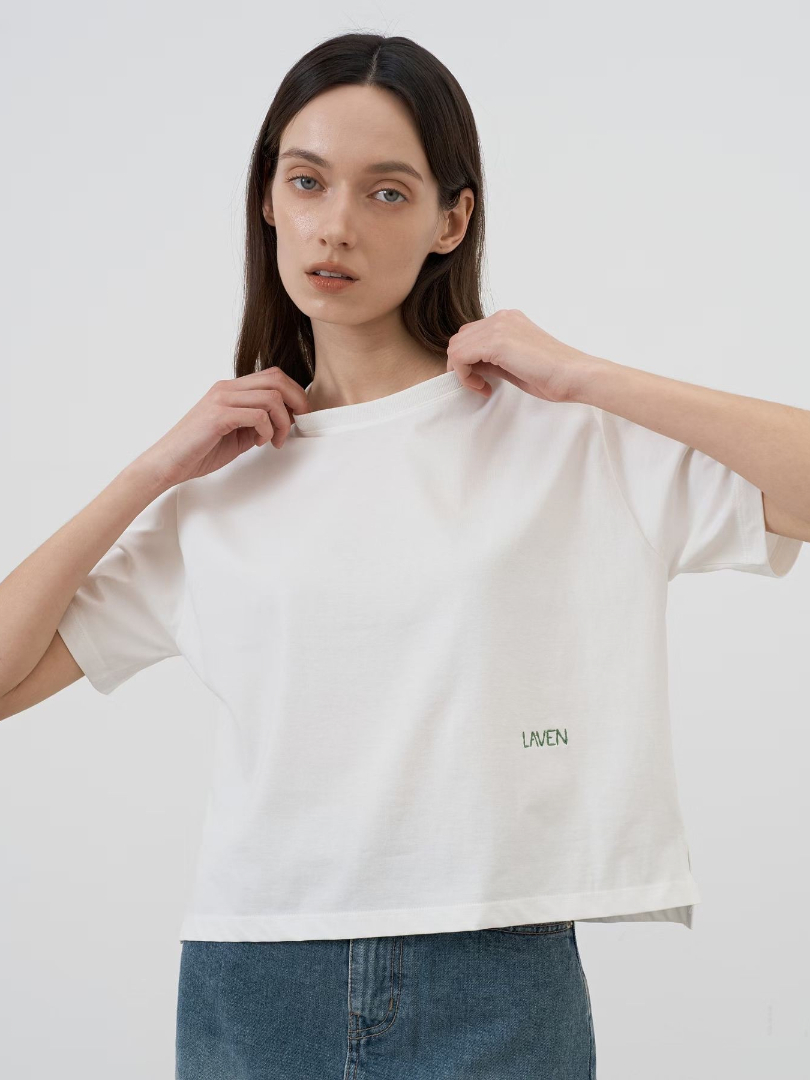 低調質感設計淨色棉Ｔ