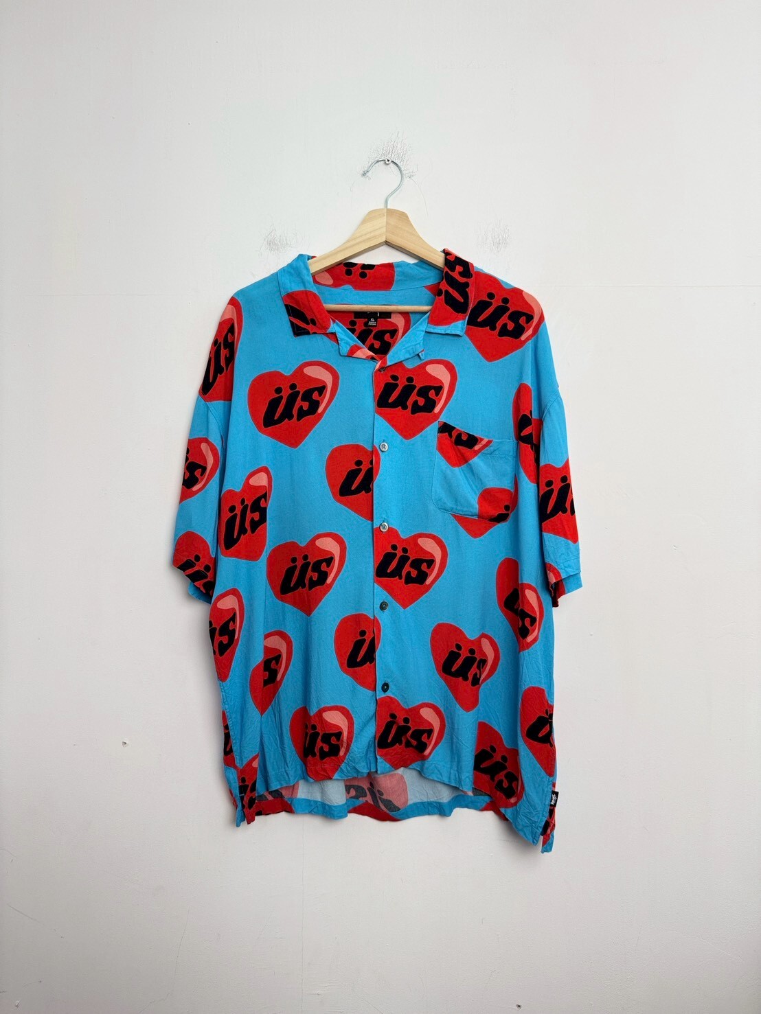 STUSSY X CPFM Hearts Camp Collar Shirt SIZE XL