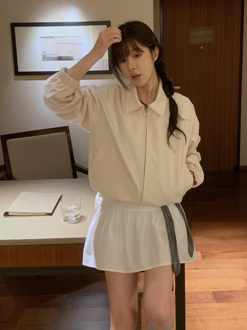 Karly 簡約翻領短版夾克 [ 3色 / Free ]