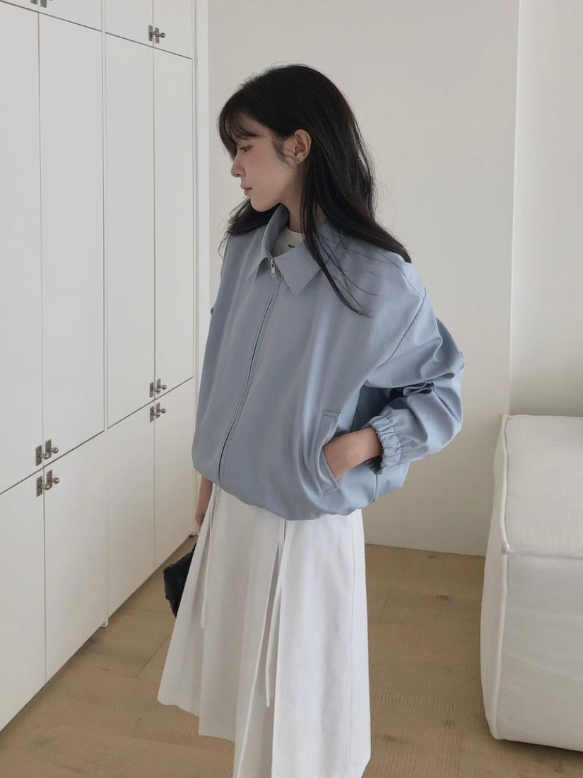 Karly 簡約翻領短版夾克 [ 3色 / Free ]