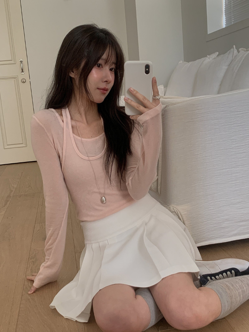 Fanny 柔膚兩件式造型上衣 [ 4色 / Free ]