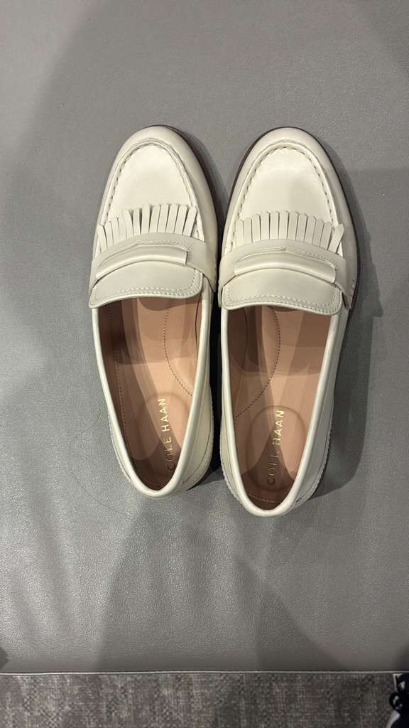 WE015 Cole Haan Stassi Kiltie Loafer 流蘇裝飾懶人鞋 象牙白色