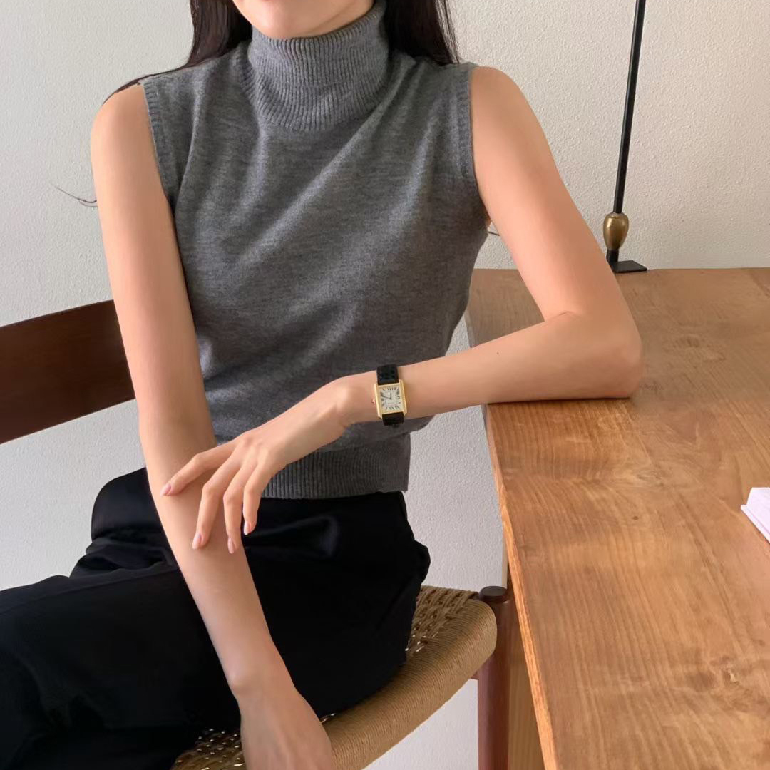 氣質女子高領無袖背心上衣 / 3色