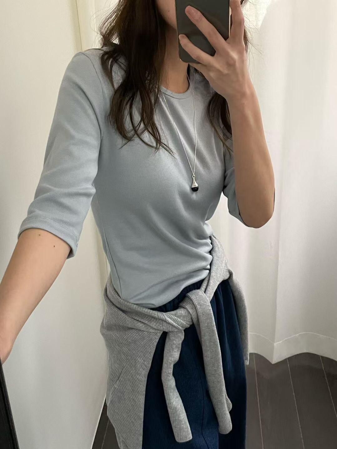 合身款五分袖圓領素面棉TEE / 4色