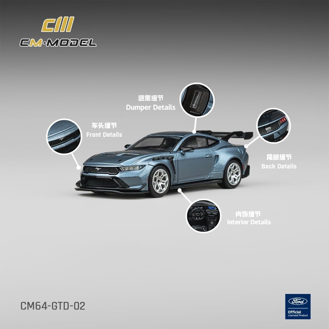 PO-$150 * CM MODEL * 1:64 FORD MUSTANG S650 DARK HOUSE METALLIC BLUE EMBER