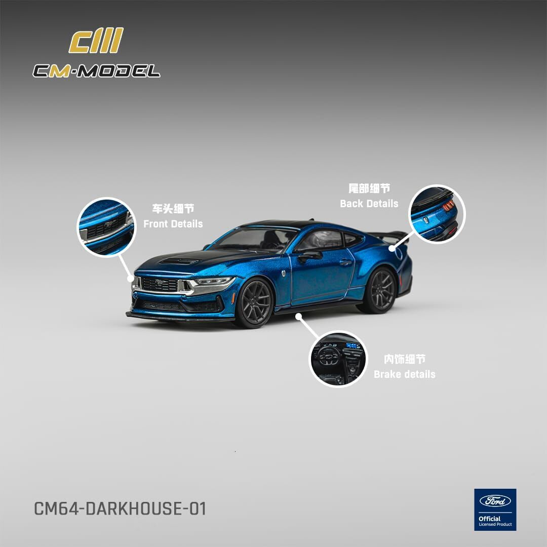 PO-$150 * CM MODEL * 1:64 FORD MUSTANG S650 GTD INDULGENT BLUE