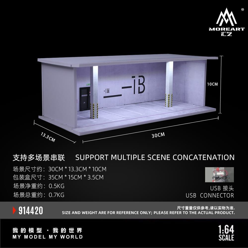 PO-$70 * MOREART * 1:64 DIORAMA - THEME LIGHTNING ASSEMBLY SCENE - UNDERGROUND PARKING (MO0914420)