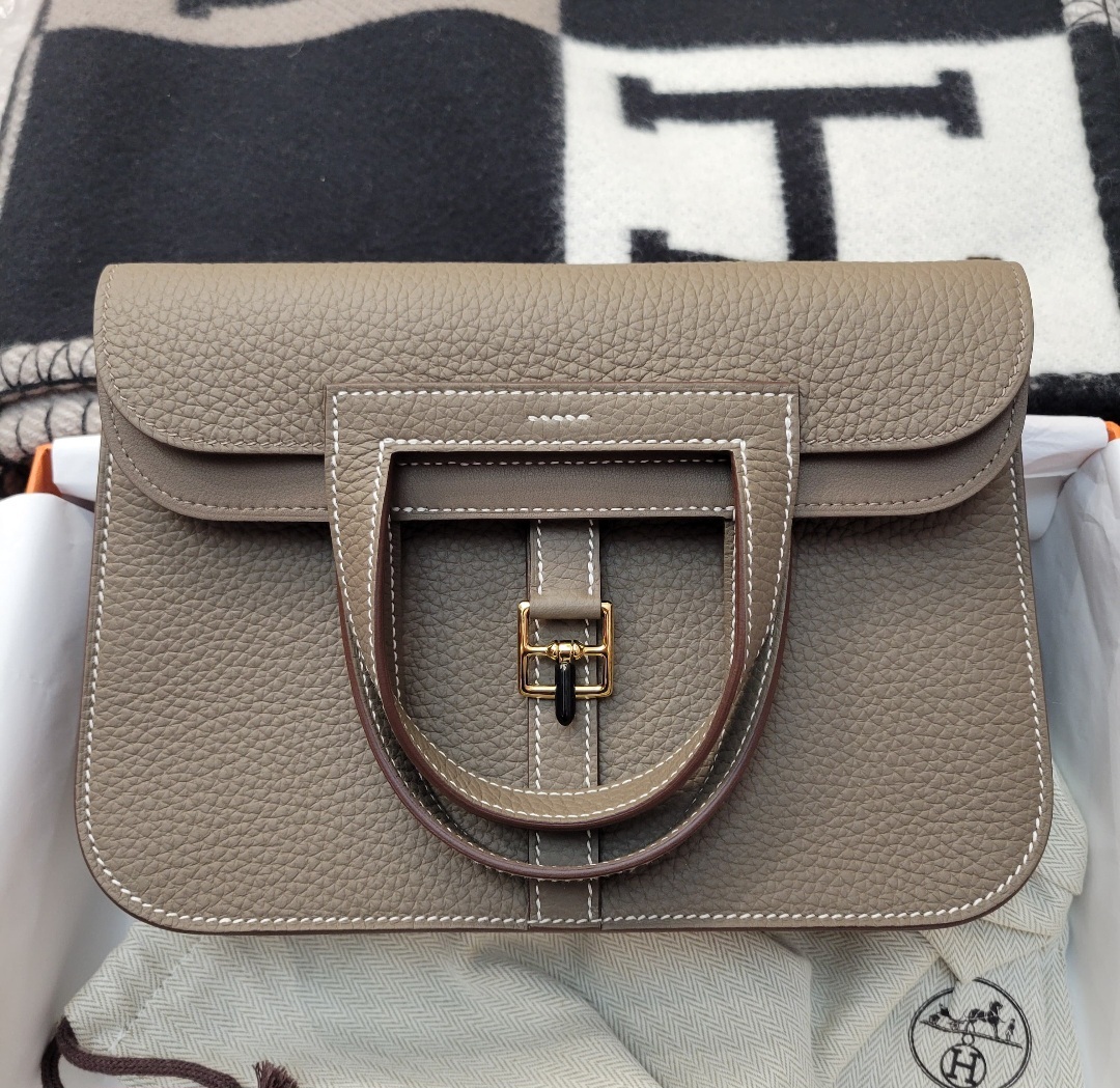 HERMES Halzan 25 Etoupe CC