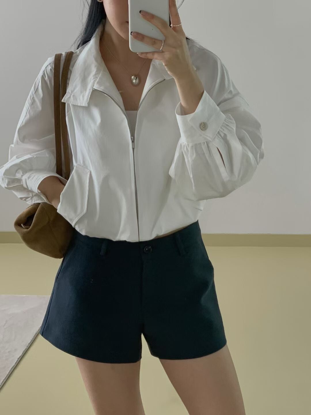 時髦女子縮腰立領工裝外套 / 2色