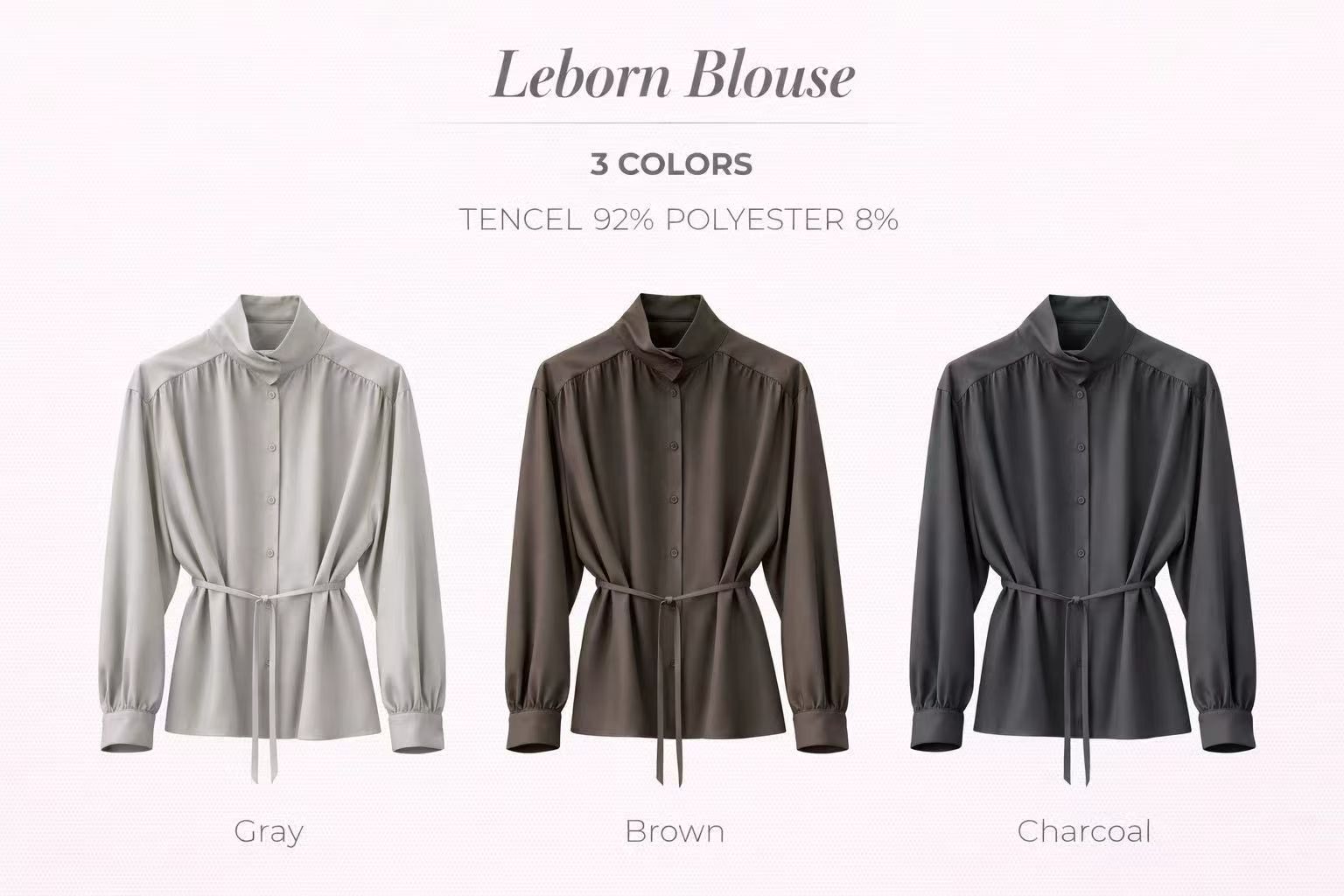 MA6007 立領綁腰恤衫