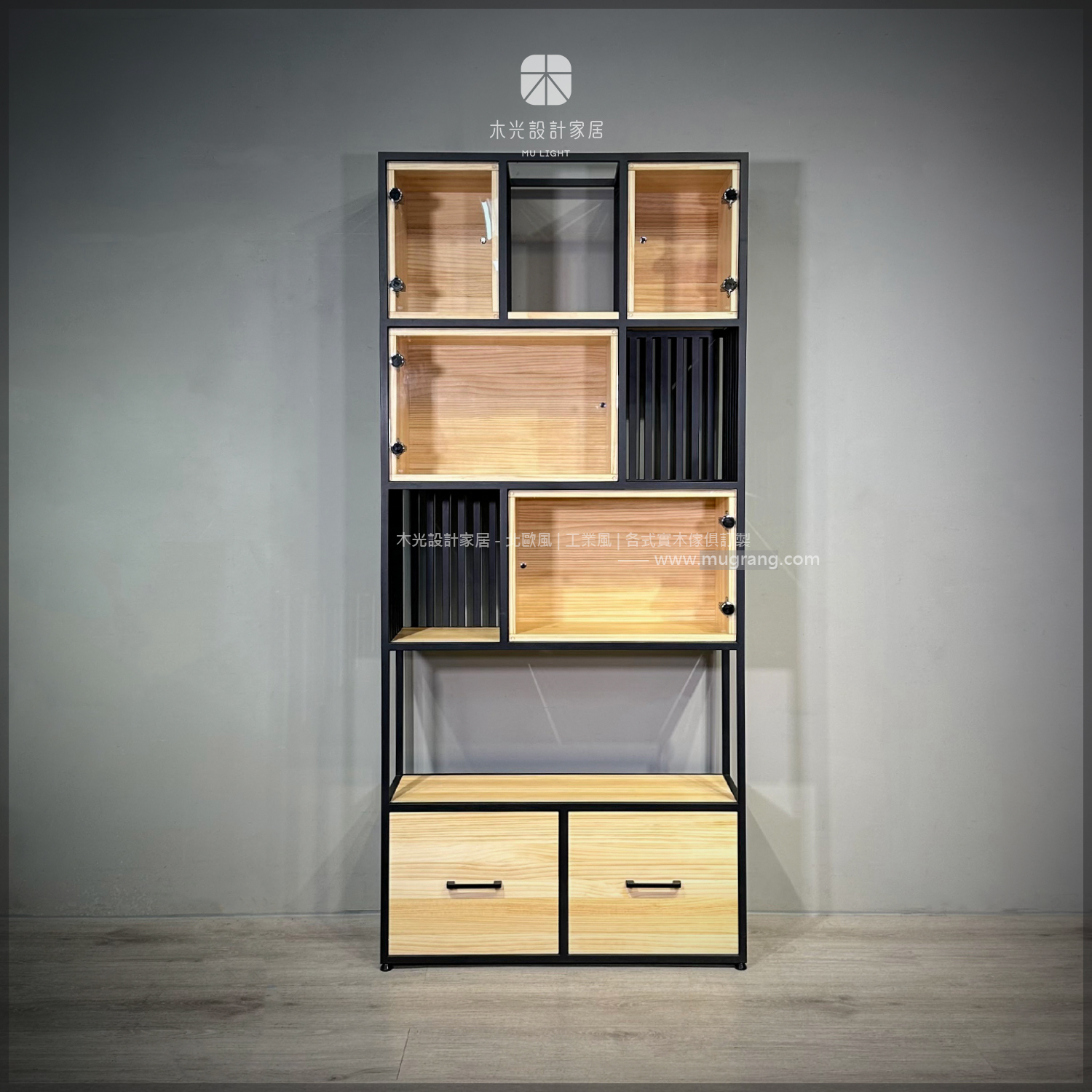 台灣製-收納方格玻璃展示櫃架|可訂製