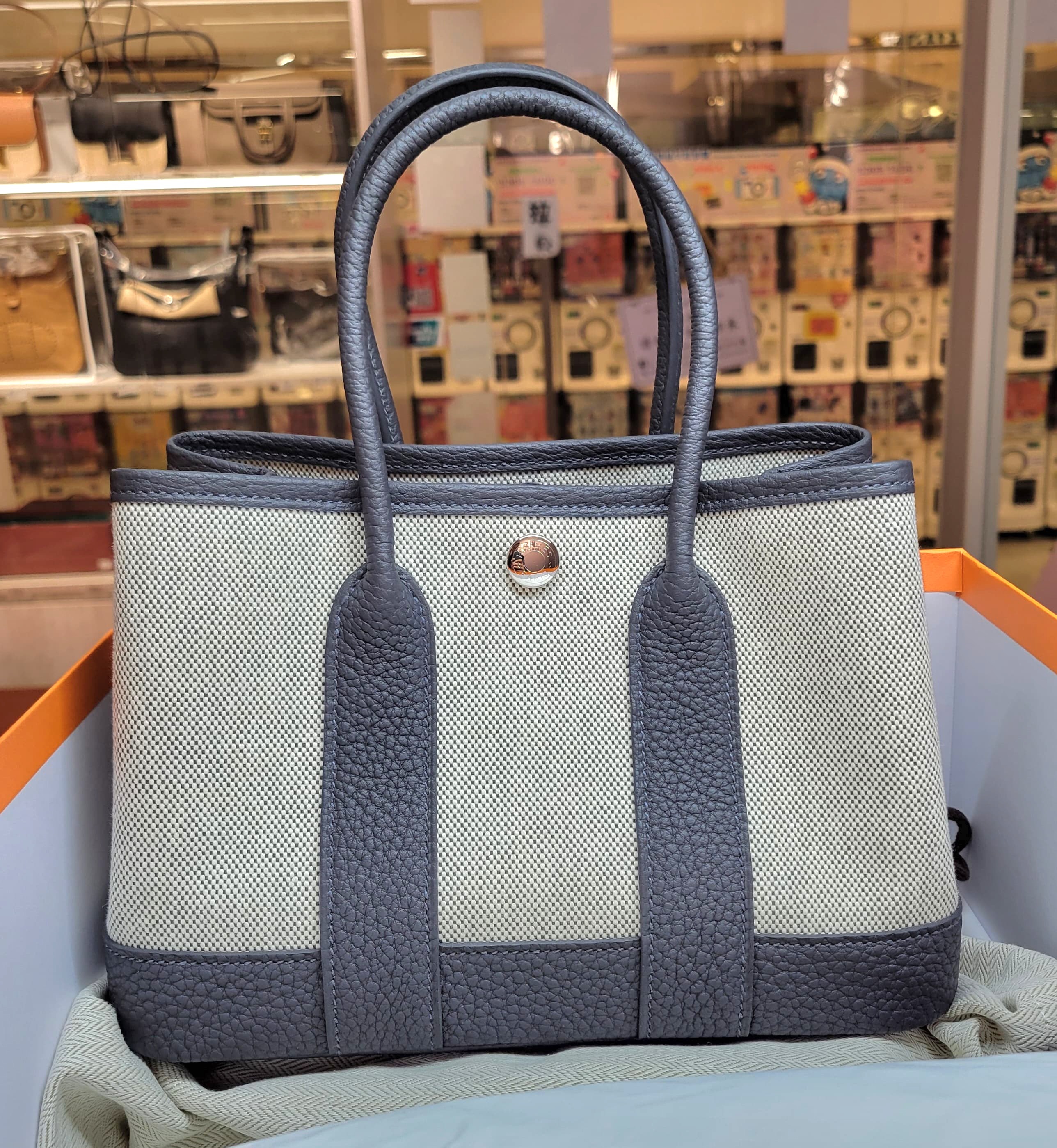 HERMES NEO GARDEN PARTY 23 ECRU/ARDOISE CK