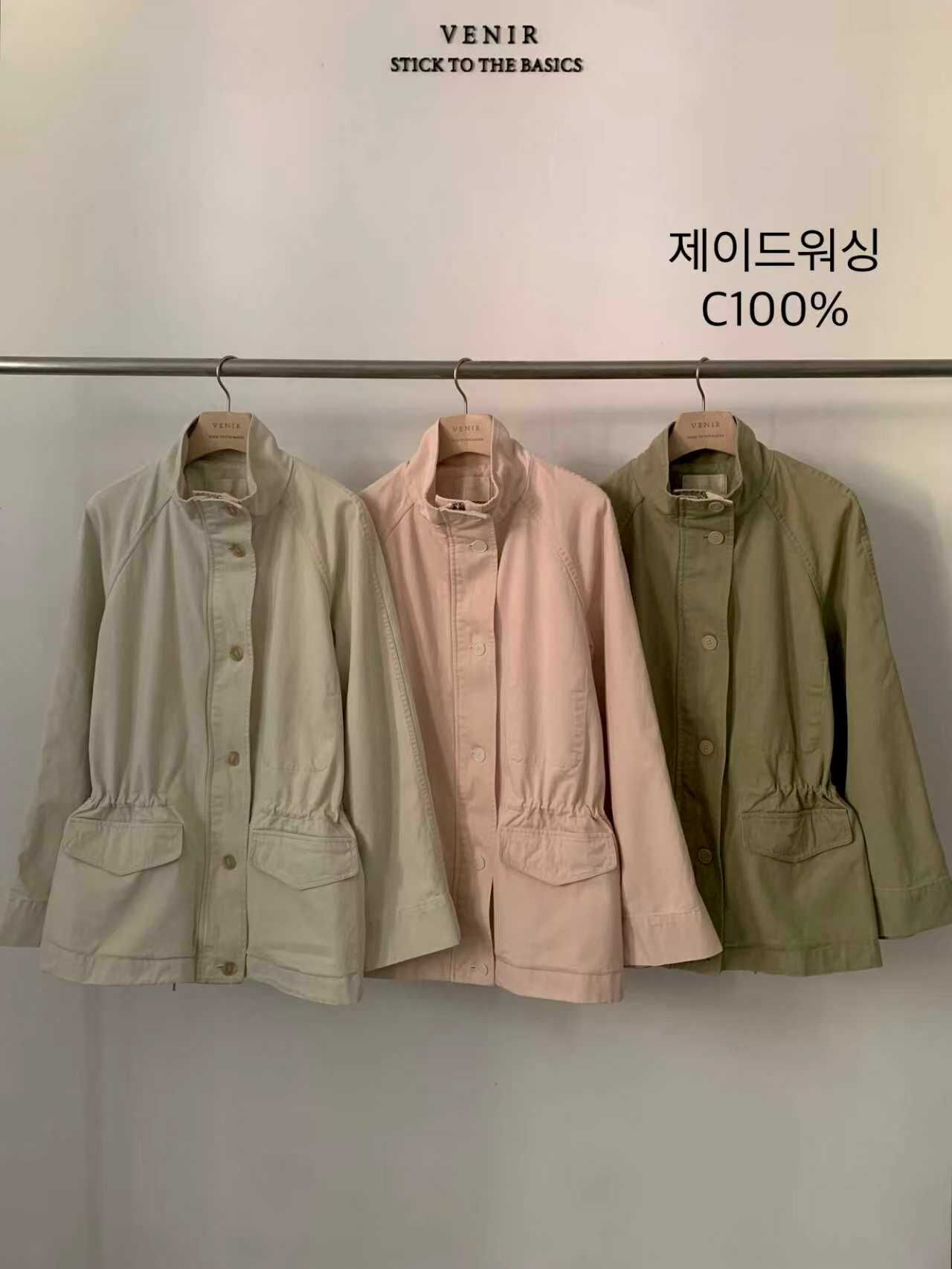 VR6034 純棉做舊款企領風衣