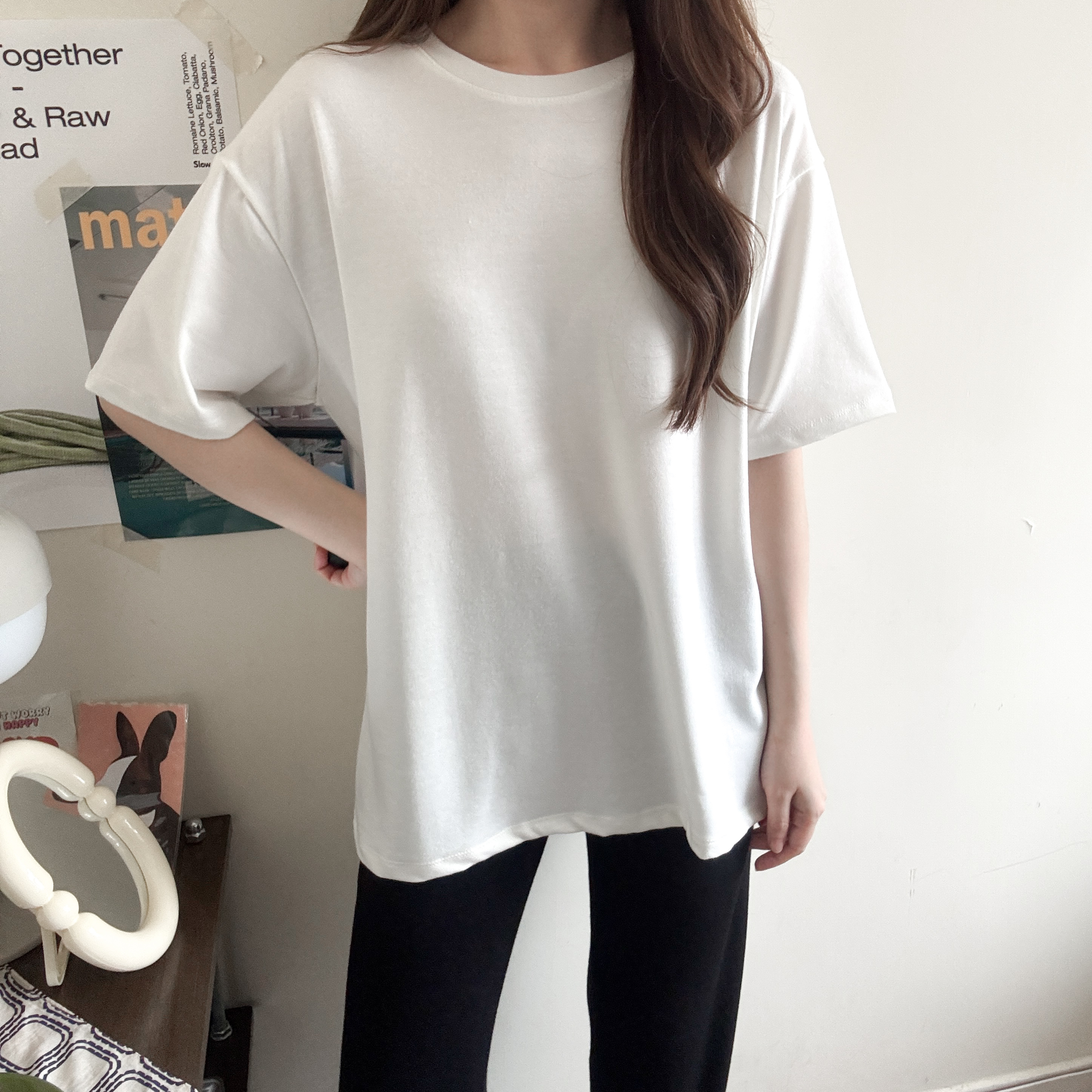 Oversize彈性棉tee