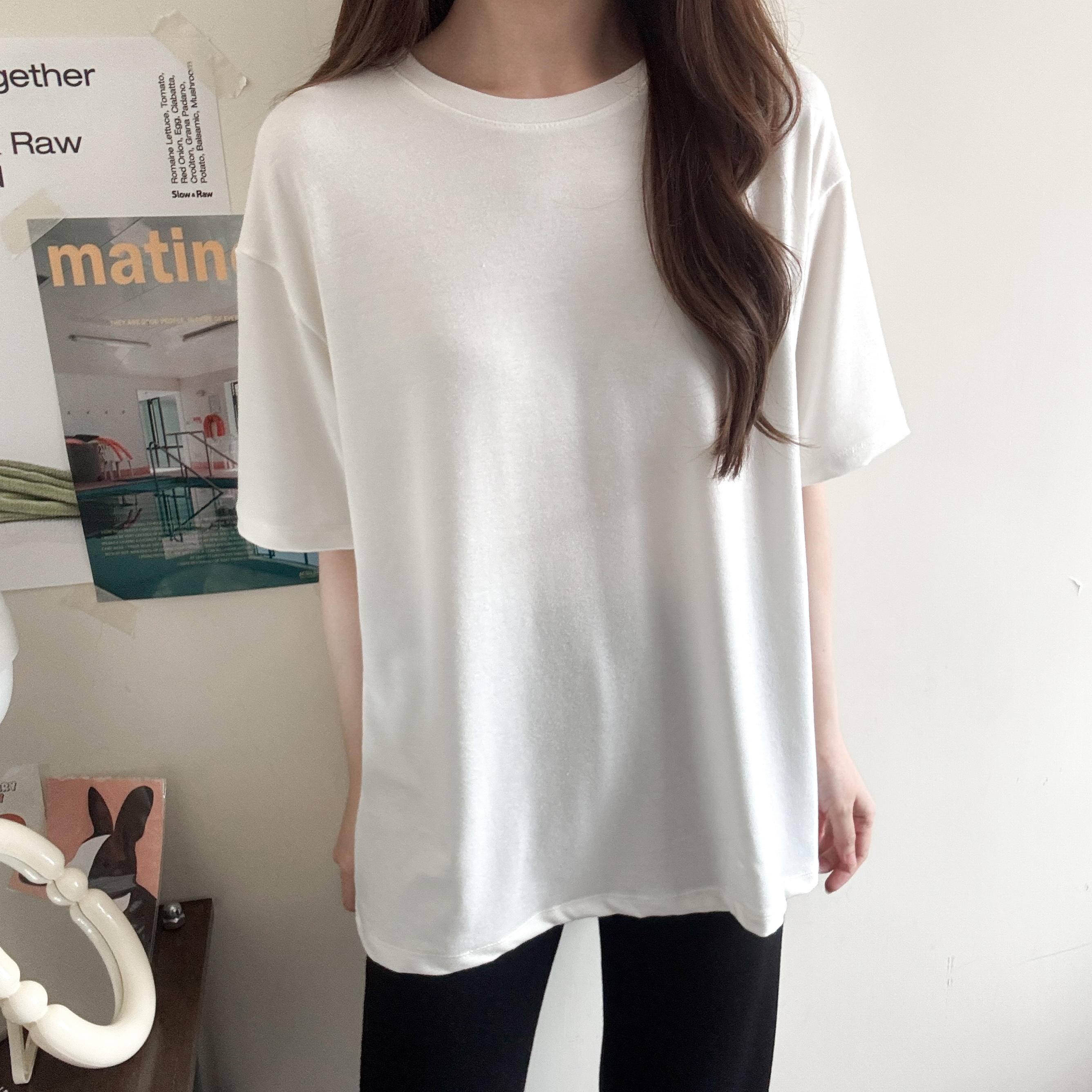 Oversize彈性棉tee