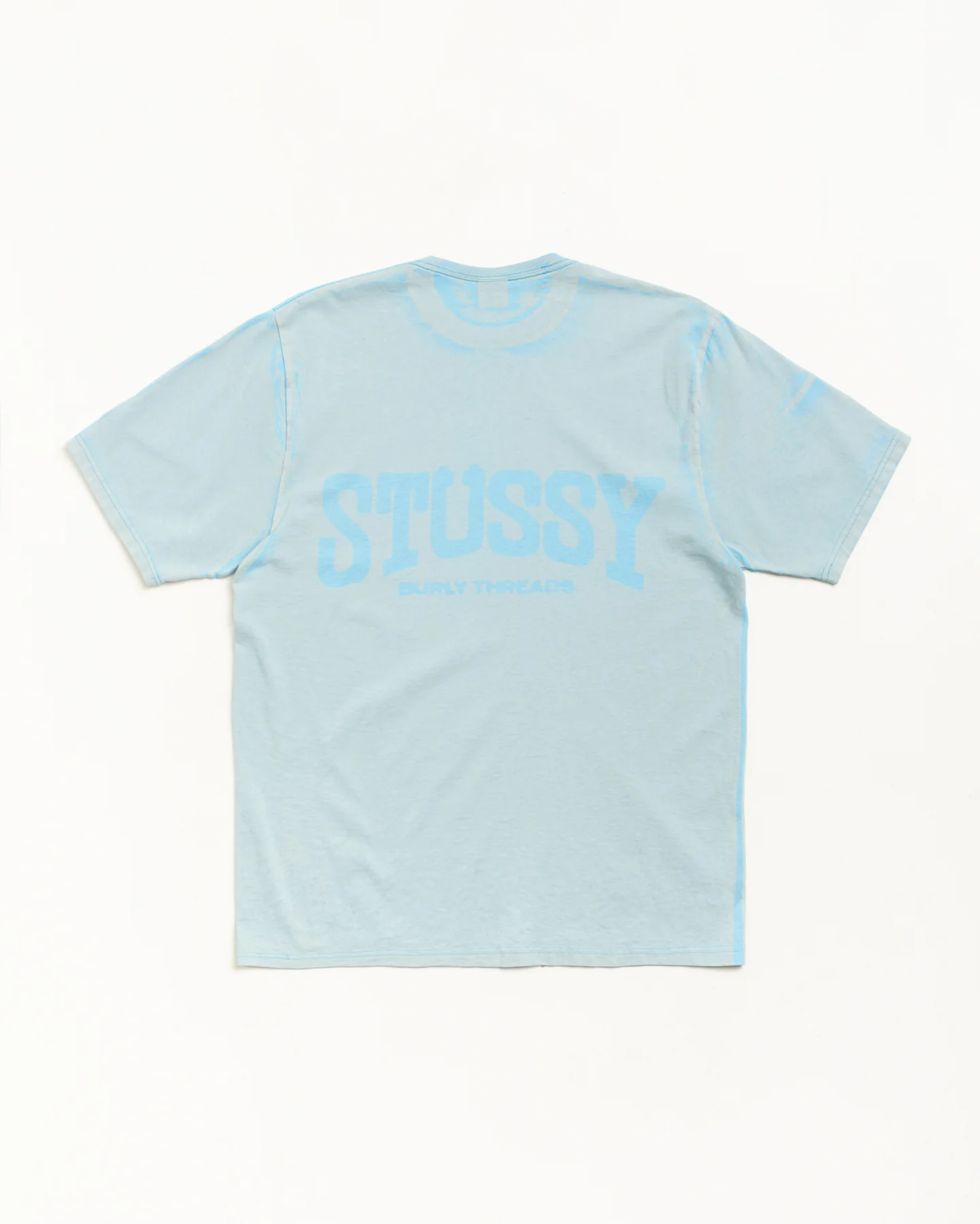 Stussy Burly Stone Washed Tee - Sky Blue