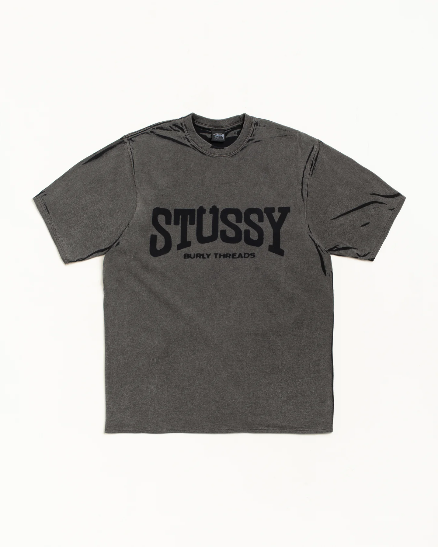 Stussy Burly Stone Washed Tee - Black