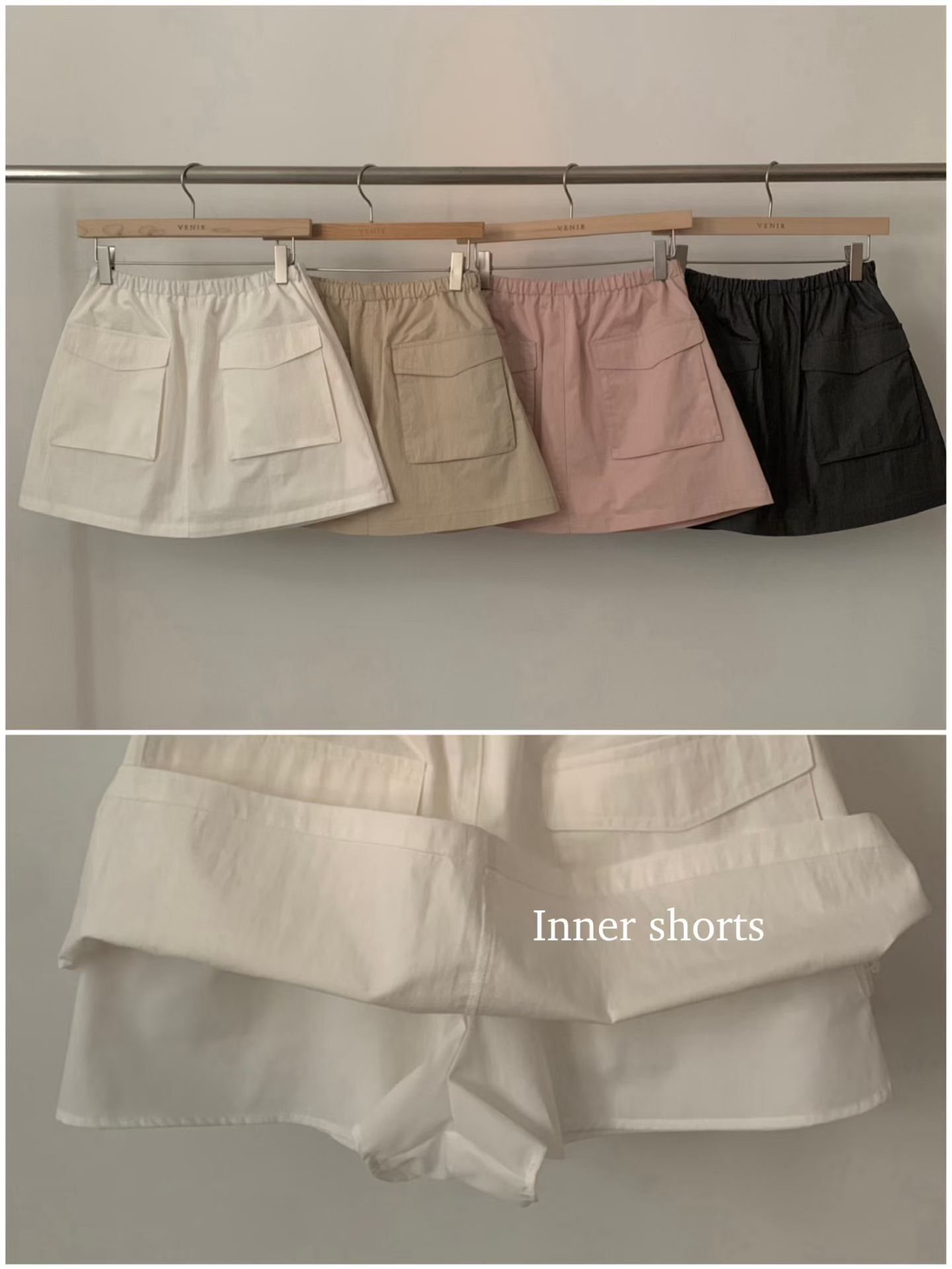 VR6057 雙口袋短裙褲