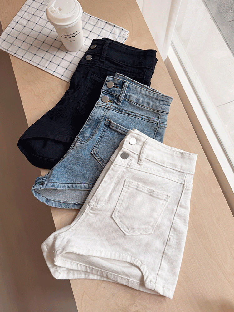 BB出鏡第一 ! 高腰下弧形雙扣短褲(3色，S-L)