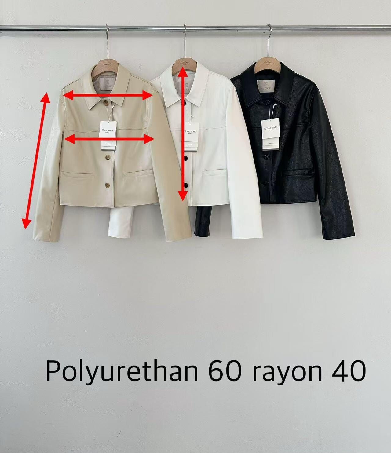 SG6004 PU亮皮反領短外套