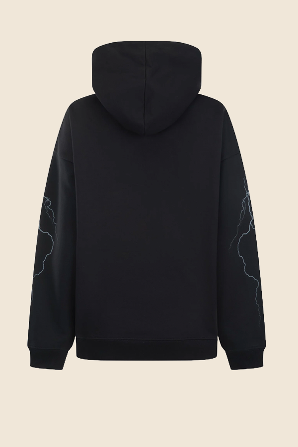 SEA STREET - METALLIC DIVER OVERSIZED HOODY（WASHED BLACK）