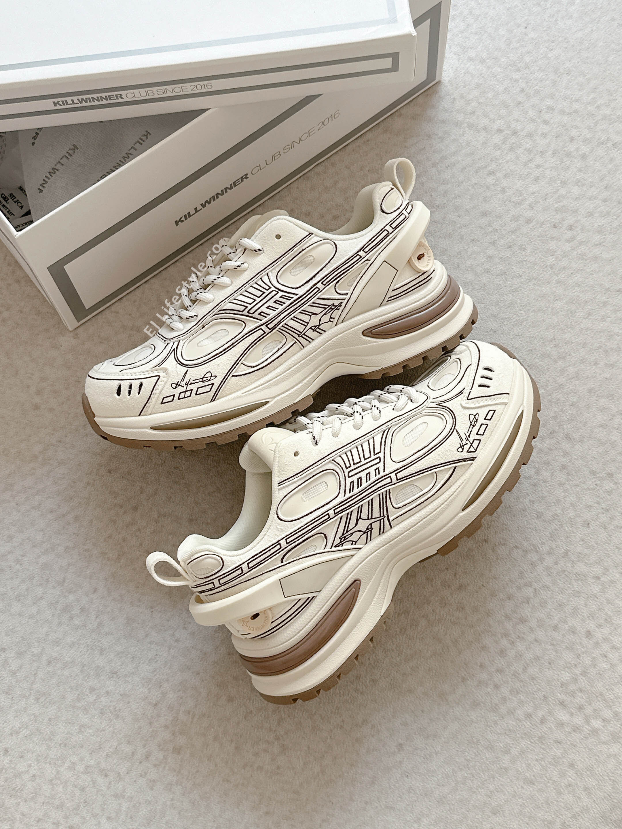 KILLWINNER 巧克力米白 米色 燕麥 奶油白 厚底 老爹鞋 增高 漫畫感 女鞋 / 預購