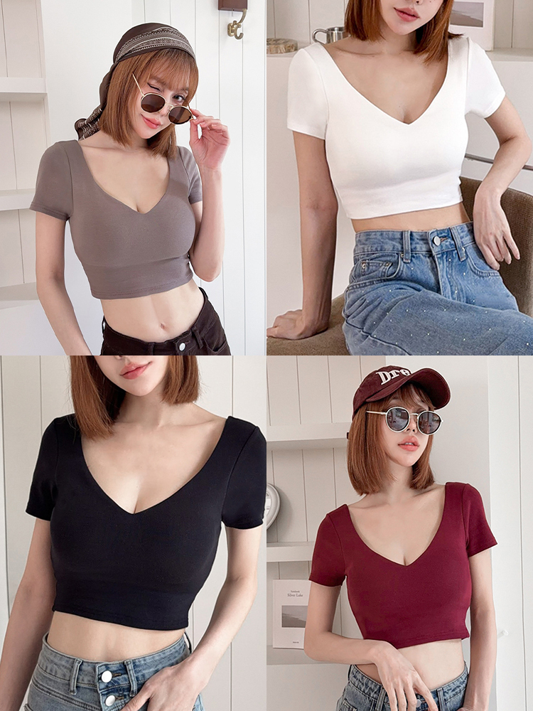 BB美胸海鷗領bratop（4色，有胸墊）