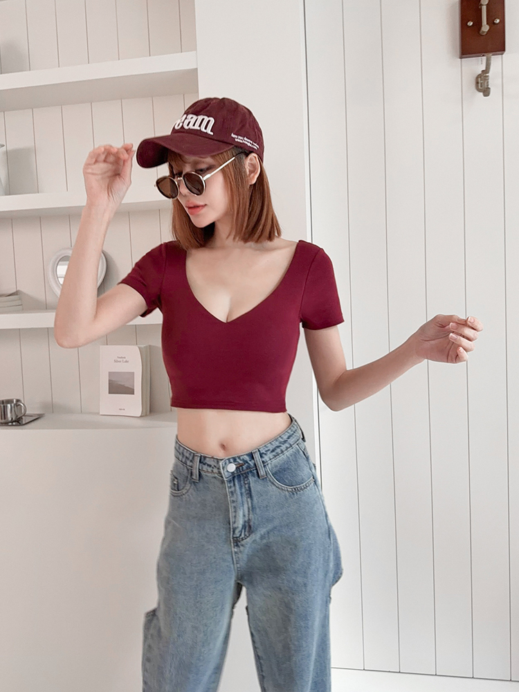 BB美胸海鷗領bratop（4色，有胸墊）