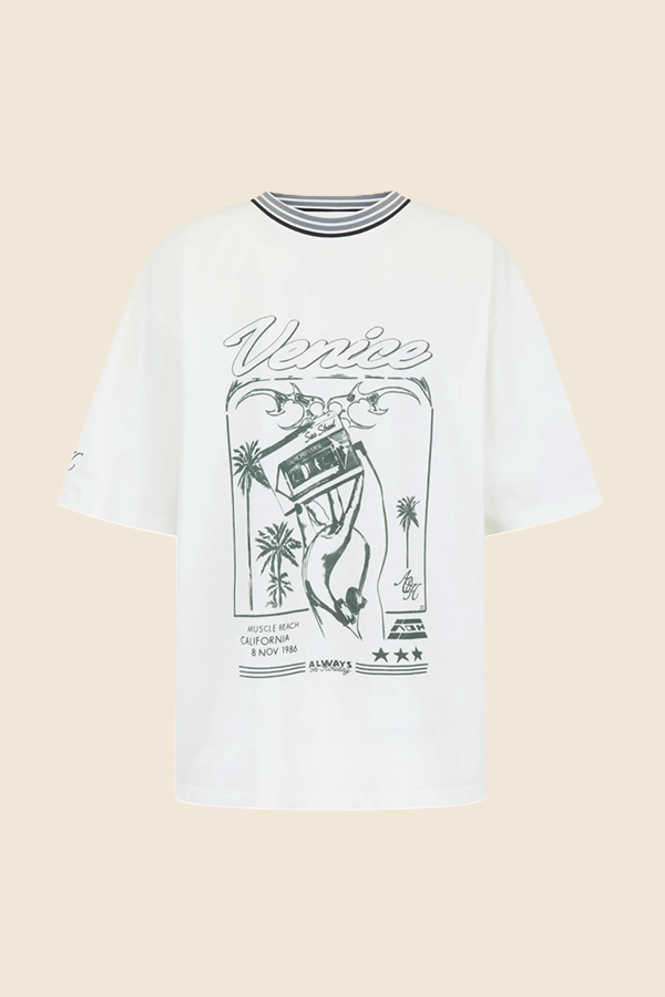 SEA STREET -  VENICE 短TEE (復古白)