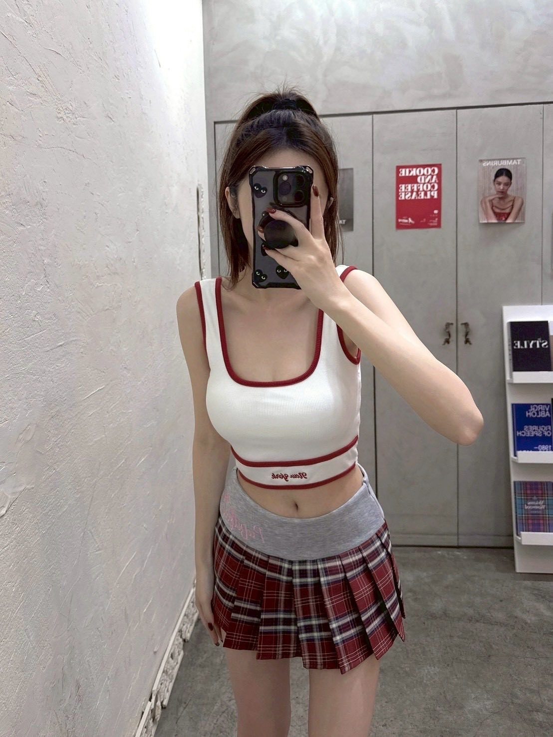 訂製辣妹日常刺繡撞色背心❤️