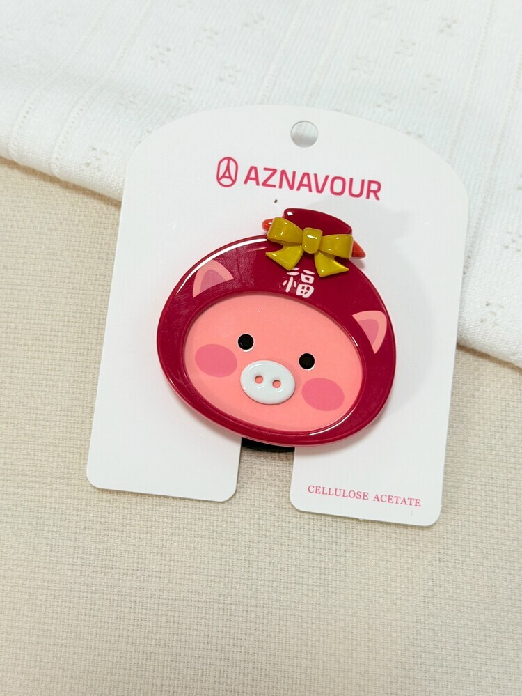 『GD』粉色福氣豬豬福袋手機磁吸支架