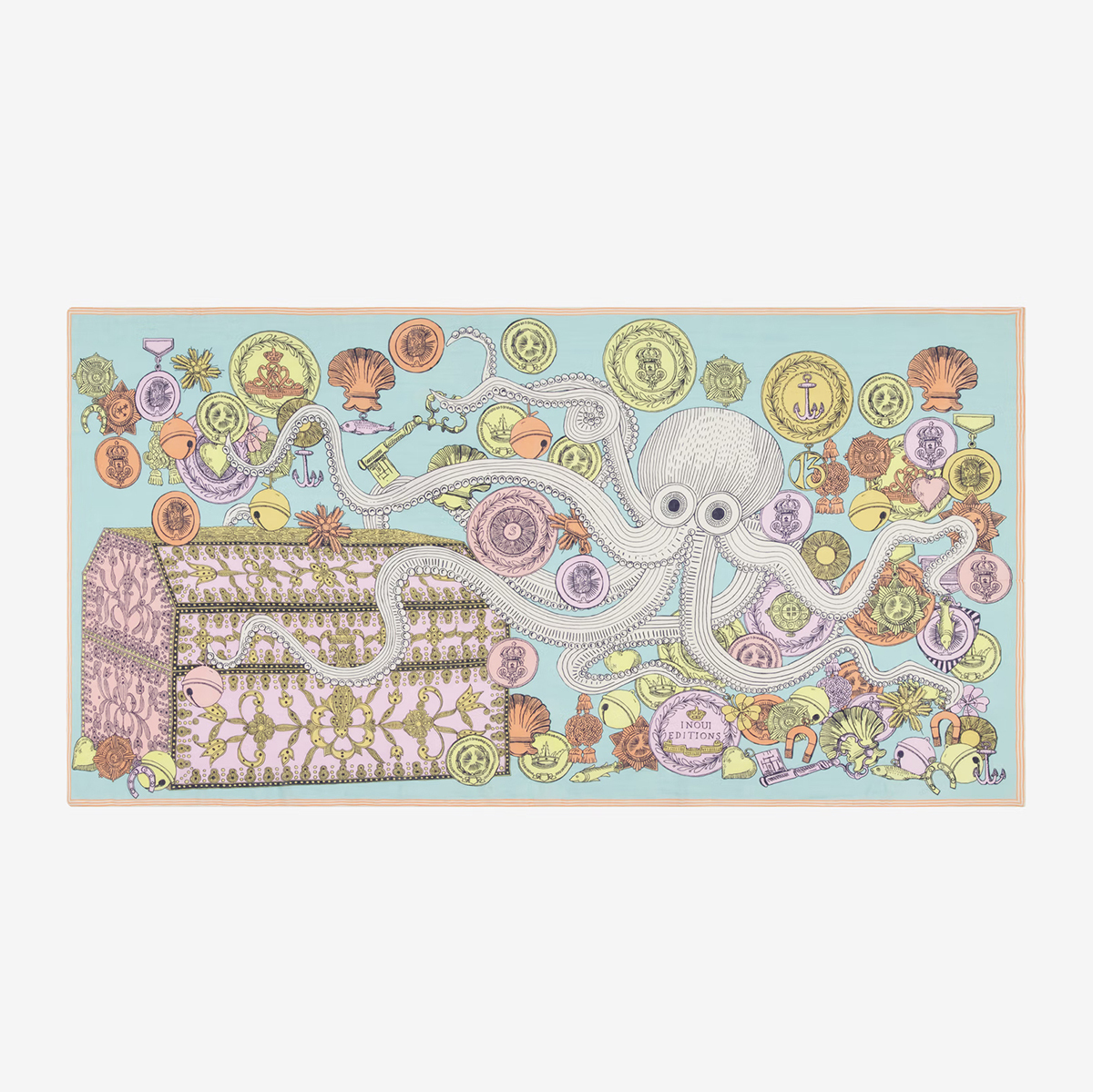 OCTOPUS 絲棉圍巾100 - 水藍