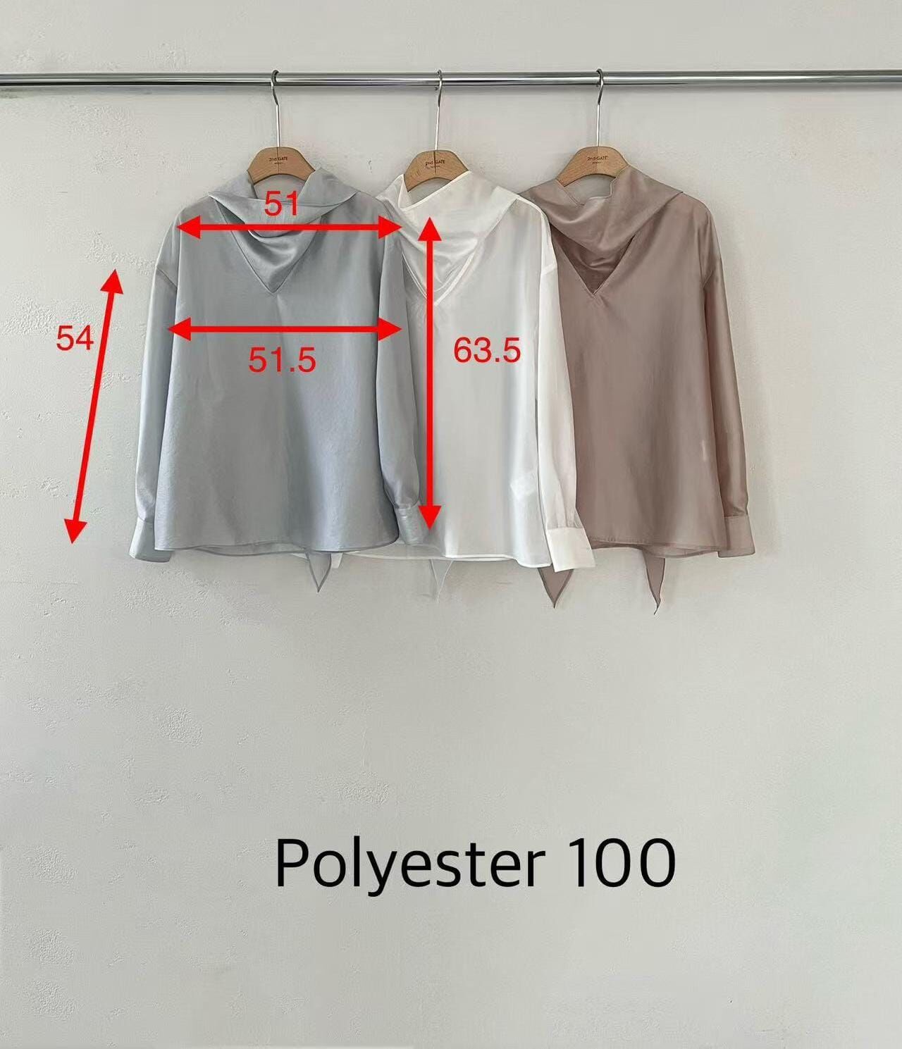 SG6016 領巾V領透膚上衣