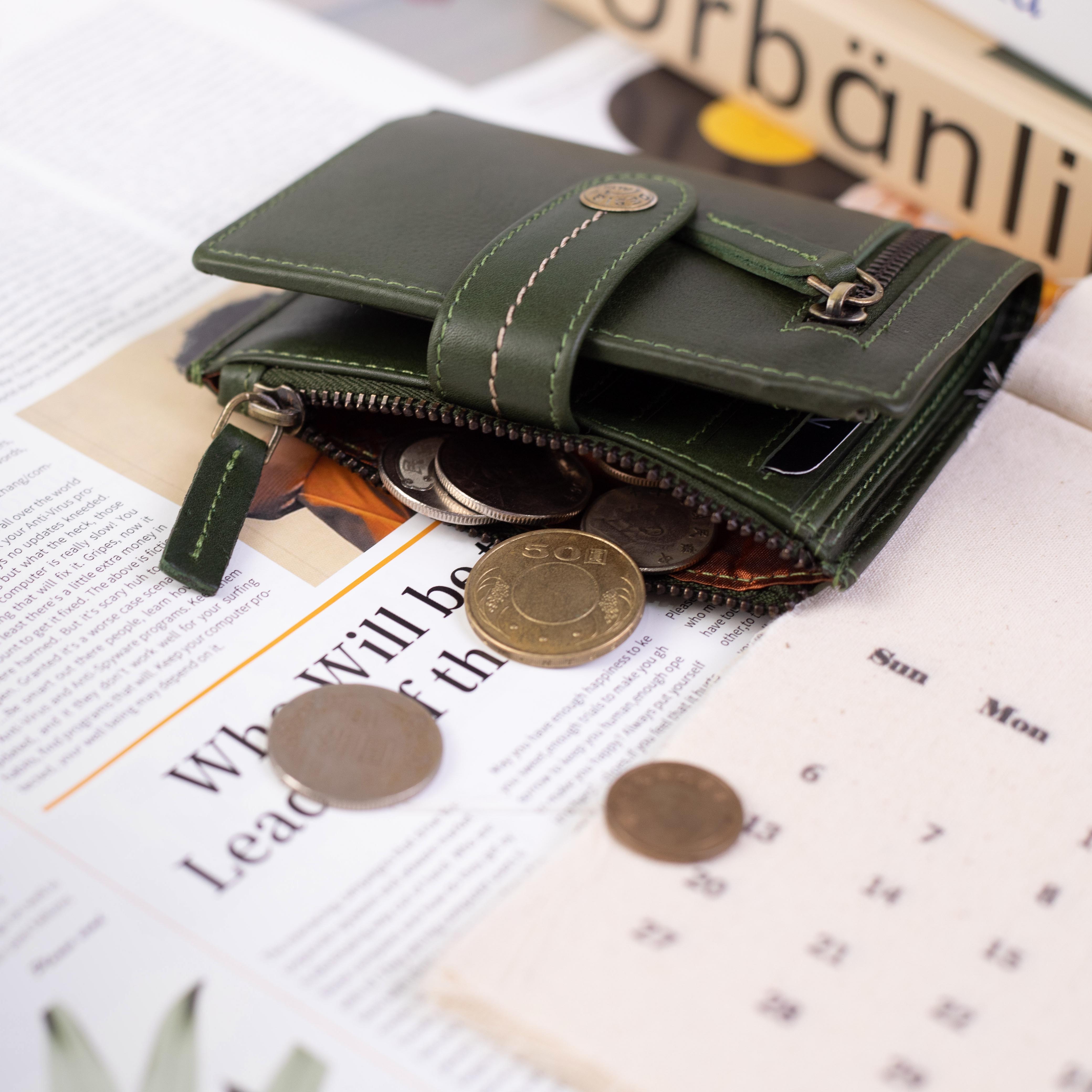 『新品上市』老爺有喜 雙拉鍊扣式英倫風短夾(075022cd)