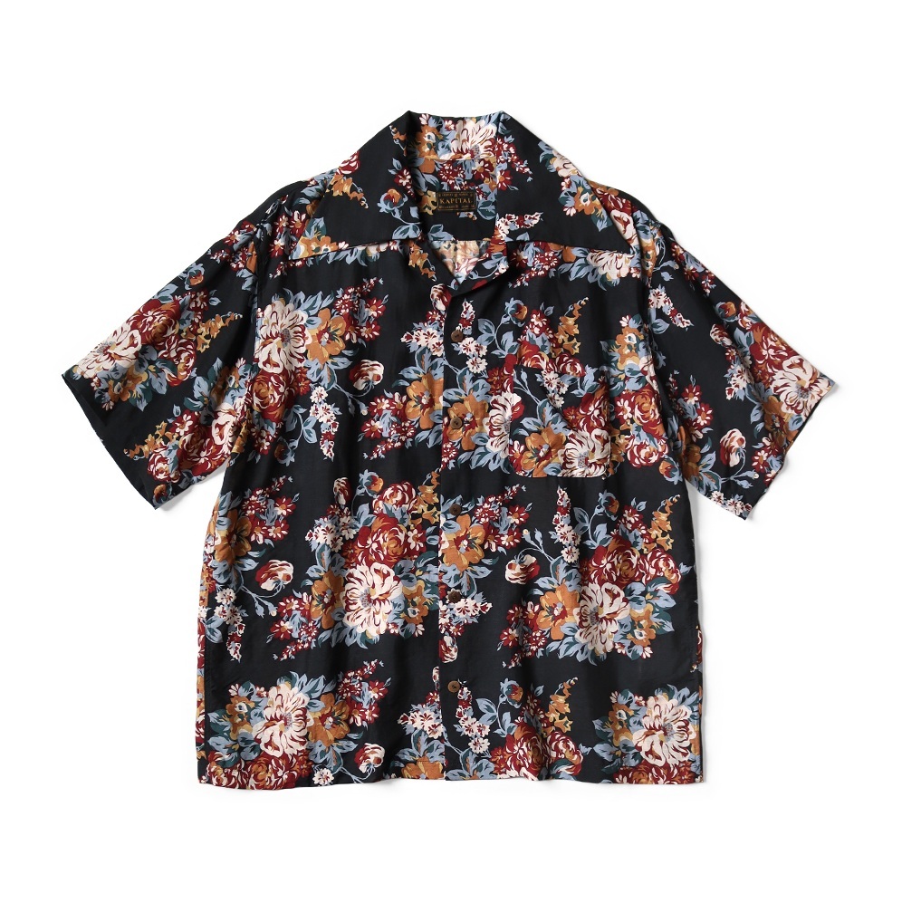 LAST PCS: KAPITAL SILK RAYON CHAMPETRE MARIA PATTERN COLLAR ALOHA SHIRT S/S - SIZE 3 PRE ORDER ITEM (預訂中)