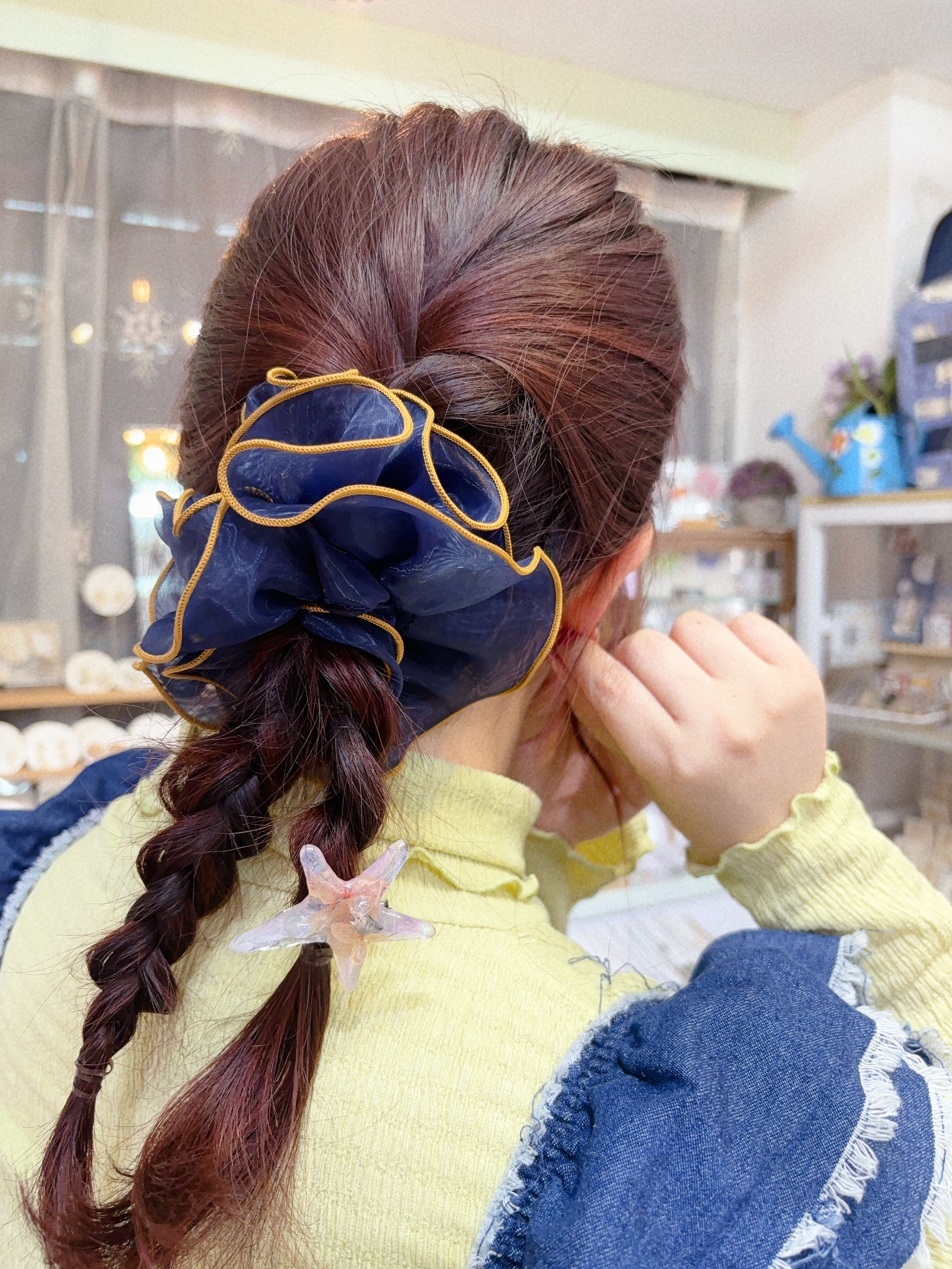 薄纱立體感大髮圈