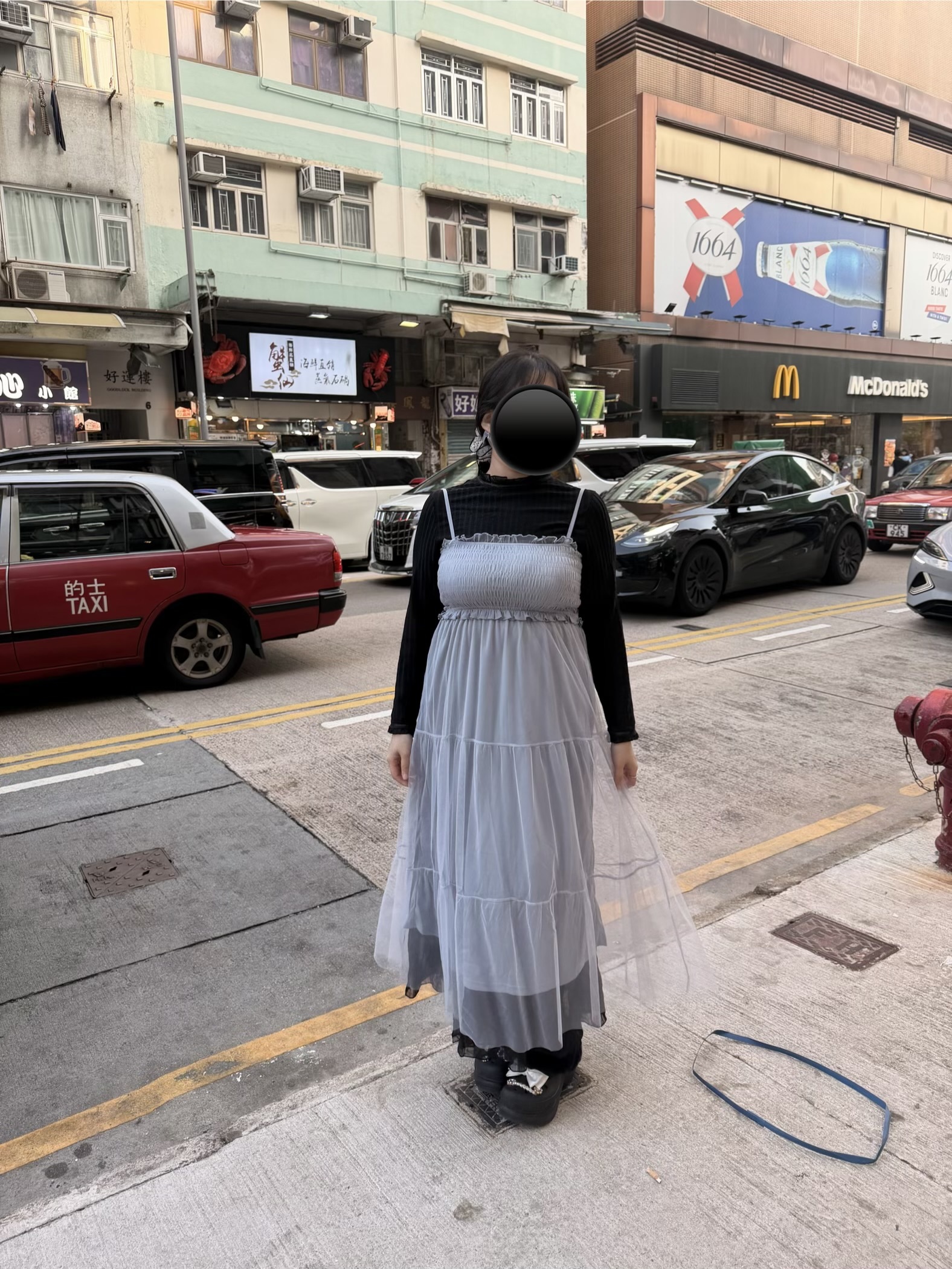 [2026新品] 荷葉邊修腰拼紗連身裙✨