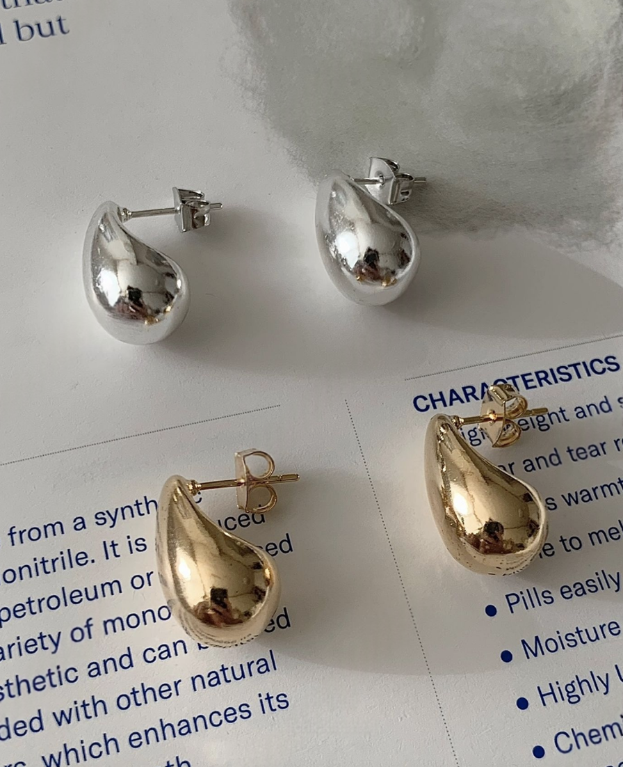 Classic Water Drop Stud Earrings  [2 Colors]
