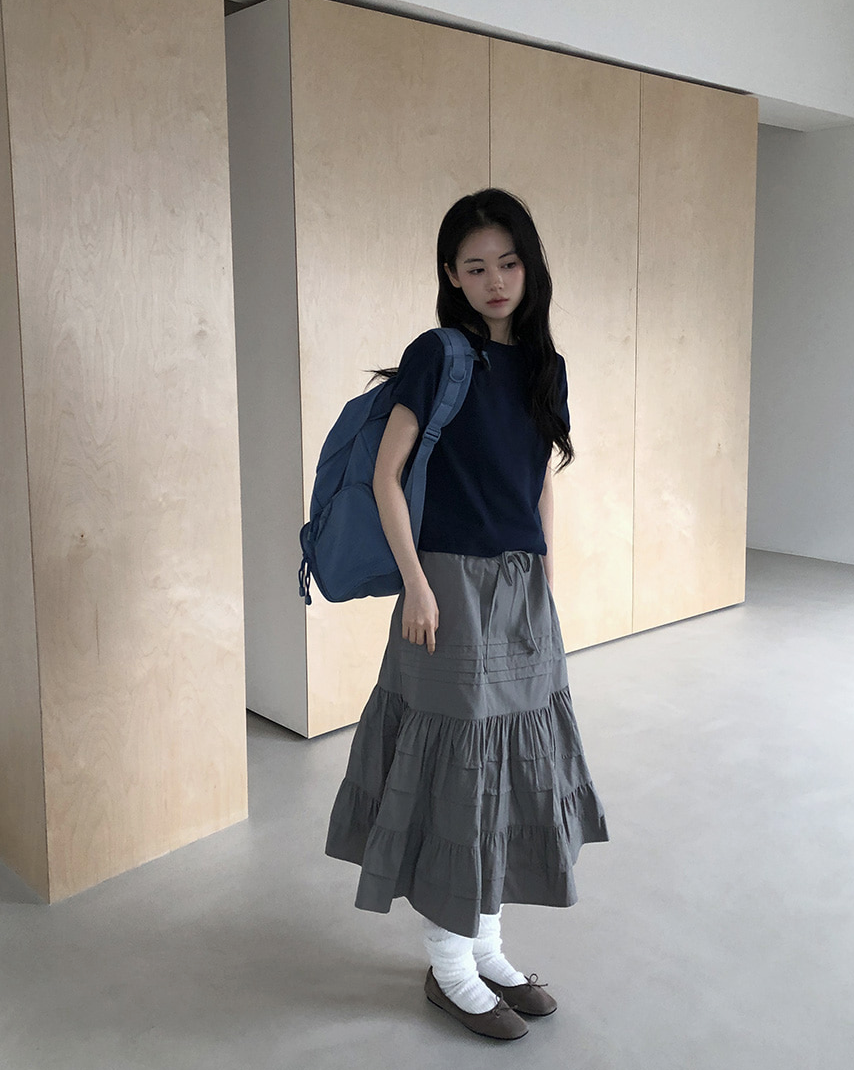 Bridget 層次抽繩蛋糕裙 [ 2色 / Free ]