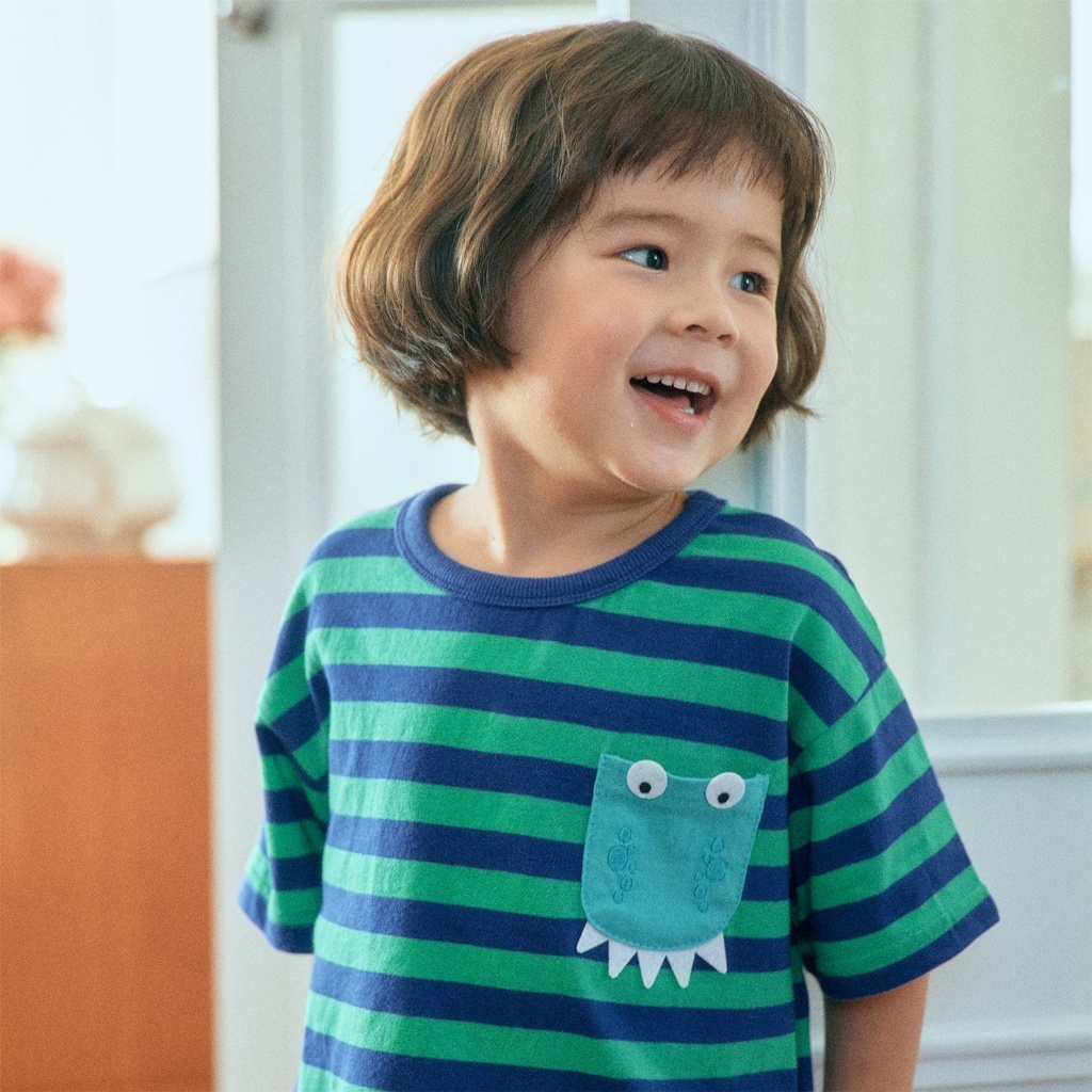 正韓夏 1stblue 條紋怪獸上衣