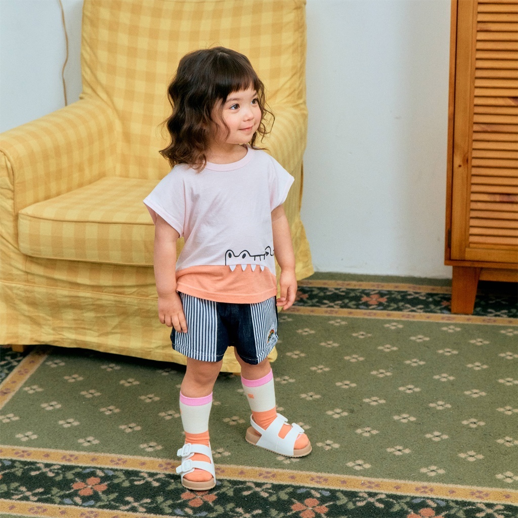 正韓夏 1stblue 兩色鱷魚上衣