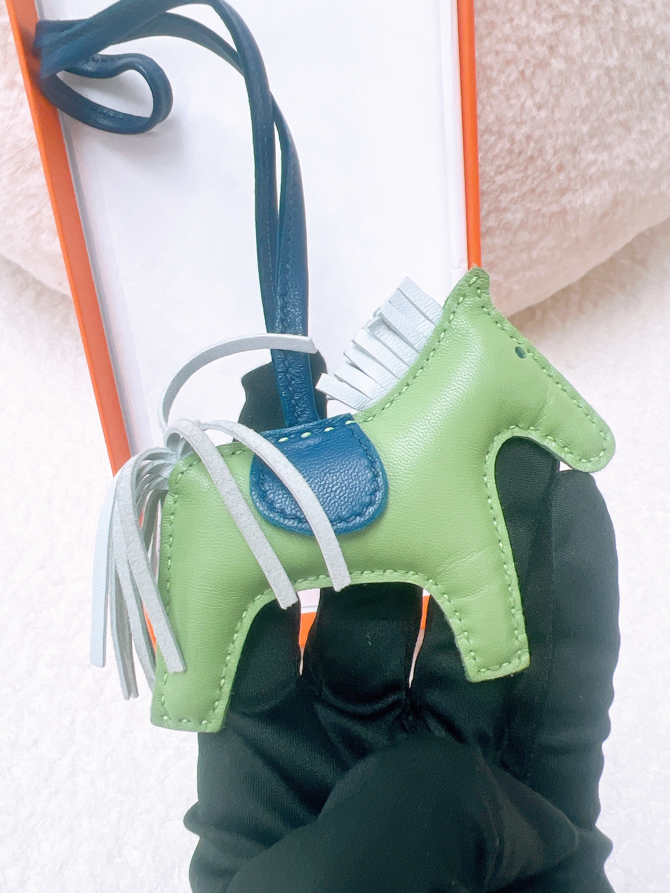 Hermes rodeo pm charm (stamp z/ green)