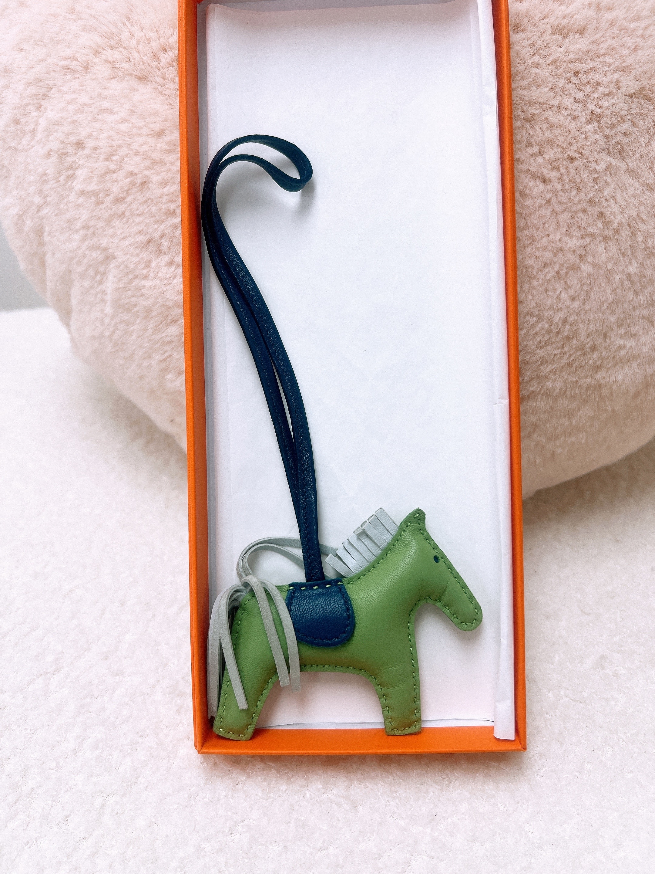 Hermes rodeo pm charm (stamp z/ green)